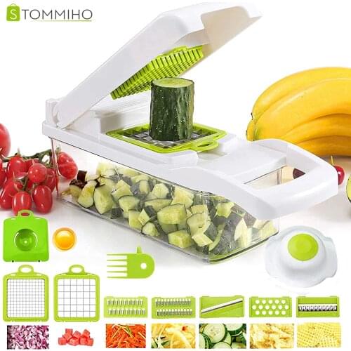 STOMMIHO Vegetable Slicers Drain Basket Multifunction Kitchen Accessories Grater Shredders Fruit Cutter Veget Chopper Egg Filter