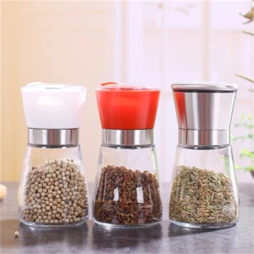 Pepper Grinder 2 in 1 Glass Manual Salt Shaker and Pepper Mill Grinder Spice Container Shakers Kitchen Cooking Tools Accessories