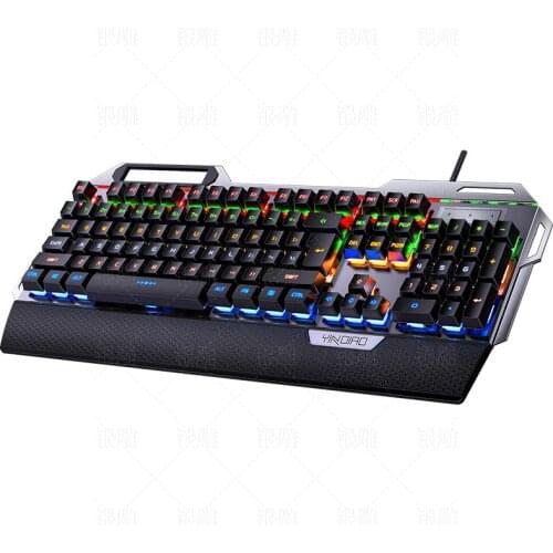 True Mechanical Gaming Keyboard 108 Keys Wired Keyboard USB Gamer Metal Panel Support Backlight With Mobile Phone Holder
