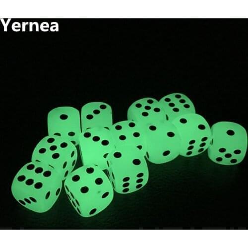 New 50Pcs/Lot 16mm Luminous Dice Rounded Corner Drinking Glowing Dice Nightclub Bars Dedicated Entertainment Dice Wholesale