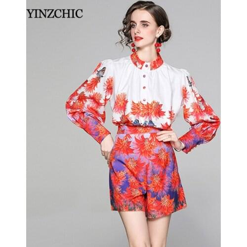 New Womans 2pcs Suits Fashion Printed Blosue + Shorts Causal Sets Women Summer Suit for Office Lady Spring Travel Sets Women