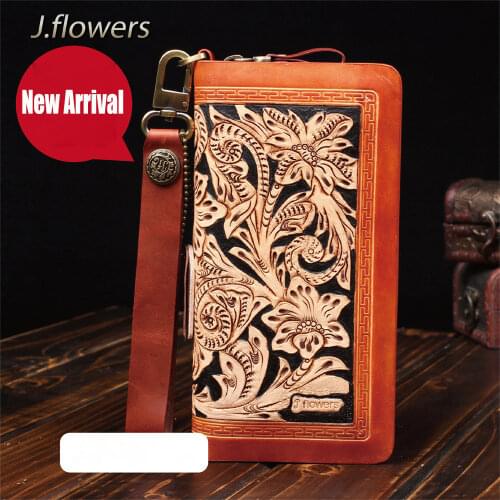 Original JFLOWERS Wallet JFA001 High Quality Handmade Hand-drawn Purse Durable Convenience Moneybag Made by Top Layer Leather