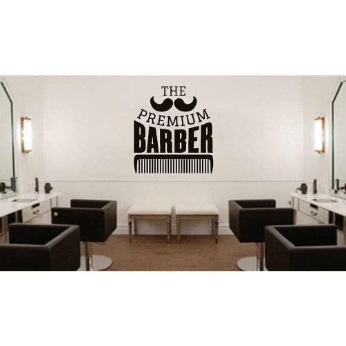 Barbershop comb wall stickers Detachable vinyl Barbershop Logo Sticker Window Decals Barbers Logo Hair Salon Wall Decal G169