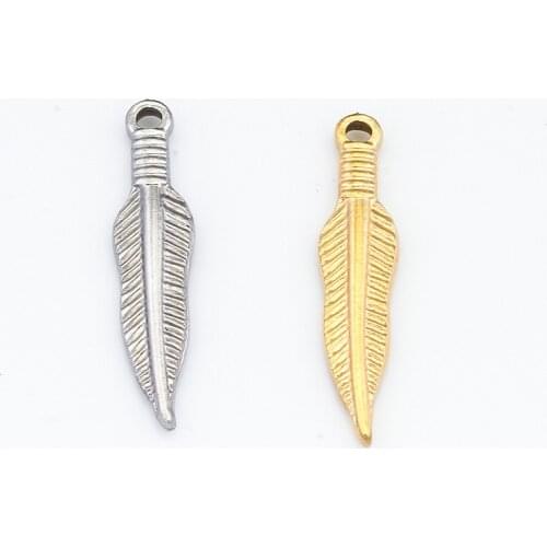 5Pcs/lot Tree Leaf Pendant Findings Stainless Steel Leaves Pendants For DIY Bracelet Necklace Earrings Jewelry Making Supplies