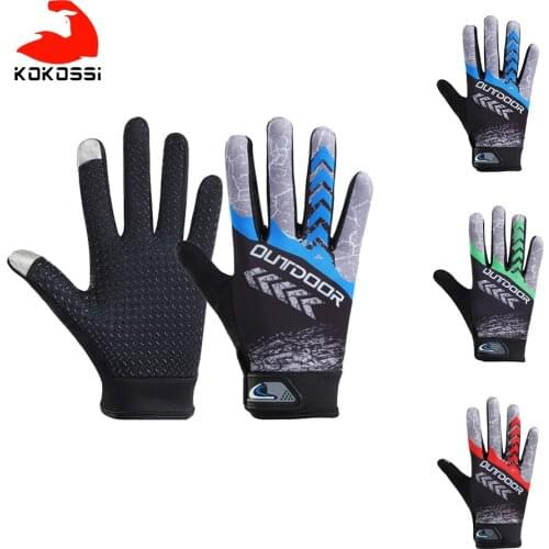 KoKossi Professional Cycling Gloves Breathable Full Finger Two-finger Touch Screen Comfortabale Anti-slip Skin-friednly Riding