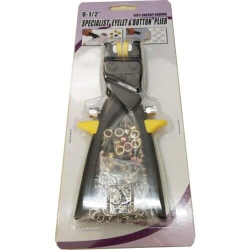 Hand Tools 6-1/2" Punch Plier & Metal Buttons, Specialist Eyelet & Button Plier, Hand Press Tool #EP-612