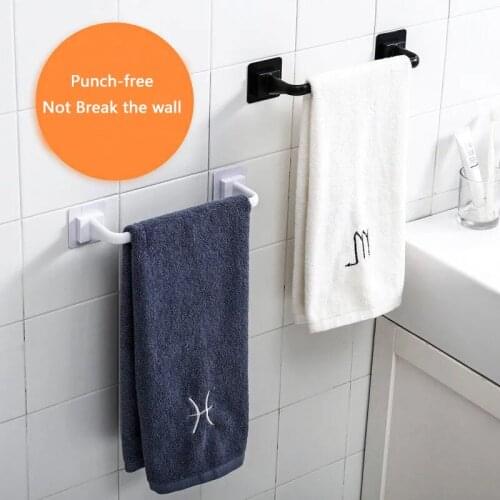Bathroom Kitchen Accessories Towel Rail Wall Mounted Bathroom Self-adhesive Hanging Shelf Save space for bedroom