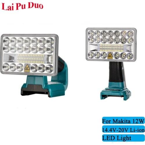 For Makita 12W tool light indoor and outdoor light Led light work light For Makita 18V lithium ion battery DCB201 DCB200
