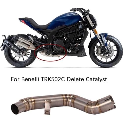 Delete Catalyst for Bnenelli TRK502C Motorcycle Exhaust Pipe Titanium Alloy Middle Pipe Slip On Original Muffler Header Pipe