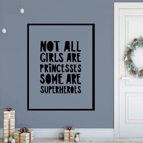 Not girls are princesses Quote Rule Vinyl Wall Decals Sticker Decoration For Kids Girls Room Bedroom Decor Wall-sticker ph99