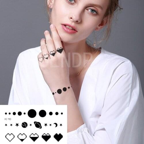 Waterproof Temporary Tattoo Sticker Star Planet Love Heart Shape Small Design Flash Tatoo Fake Tatto Body Art for Women Men