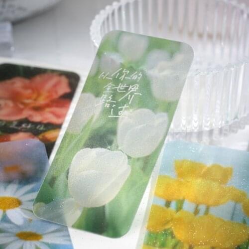 10 PCS/Set PVC Writing Bookmarks Card Sun Sea Sky Floral Ins Style Book Page Marker Gifts For Friends Office Student Statonary