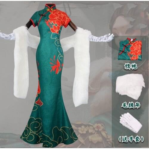 Identity V Crimson Michiko Cosplay New Skin Thirteen Niang Elegant Sexy Cheongsam Dress Cosplay Costume Comic Performance Dress