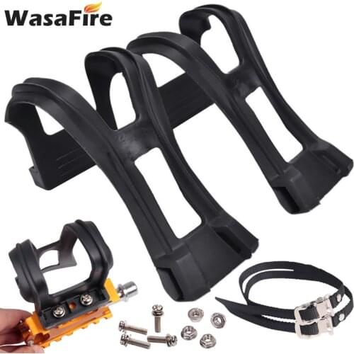 1 Pair Bicycle Pedals Shoe Harness Bike Shoe Cover Holder Band Strip Spinning for Outdoor Cycling Stationary Bike 9/16" Spindle