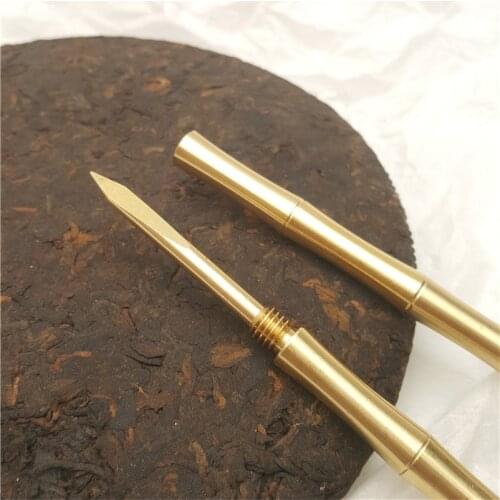 Pure copper pu er tea needle pu erh puer tea knife tray tea box accessories 1pc
