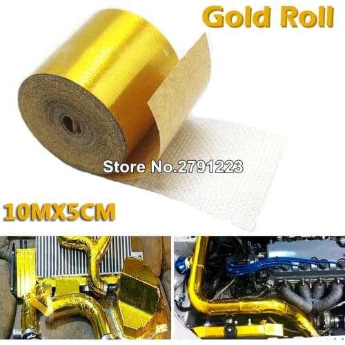 9mx5cm Fiberglass Roll Adhesive Reflective Gold High Temperature Heat Shield Wrap Tape New Arrival