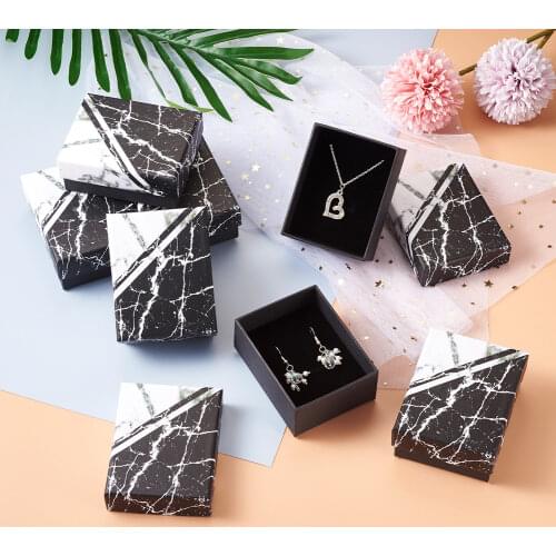 Pandahall 12 pcs Cardboard Necklace Boxes with Sponge Inside for Jewelry Box Beading Supplies Rectangle with Bowknot Mixed Color