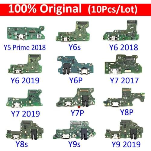 10Pcs/Lot USB Charger Dock Connector Charging Port Microphone Flex Cable For Huawei Y7P Y6S Y6P Y8P Y8S P40 Lite 5G / P40 Lite E
