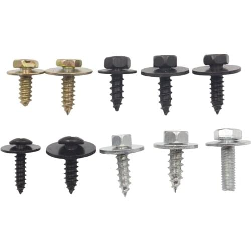 100 Pcs Auto Body Hex Bolts Phillips screw 5mm-6.3mm Hexagon self-drilling screw m5 m6 Car fenders Metal rivets