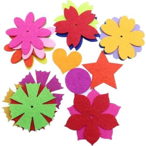 100 Pcs Bouquet Patch Wool Felt Flowers Diy Crafts for Kids Handmade Felting Sewing Applique Accessories Christmas Felt Pendant