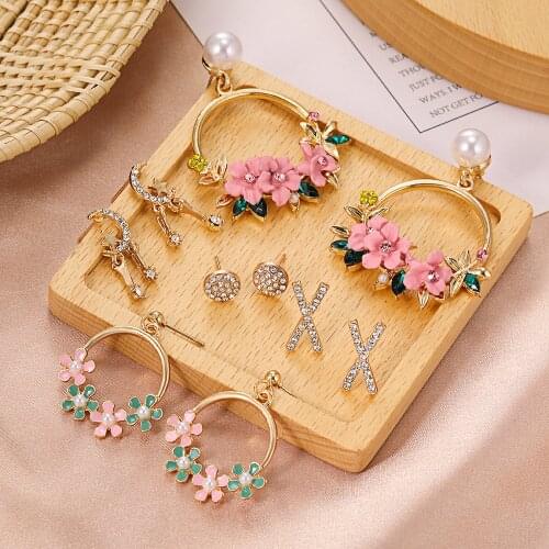 2021 flower handmade bohemia boho earrings women fashion long hanging earrings crystal female wedding earings party jewelry