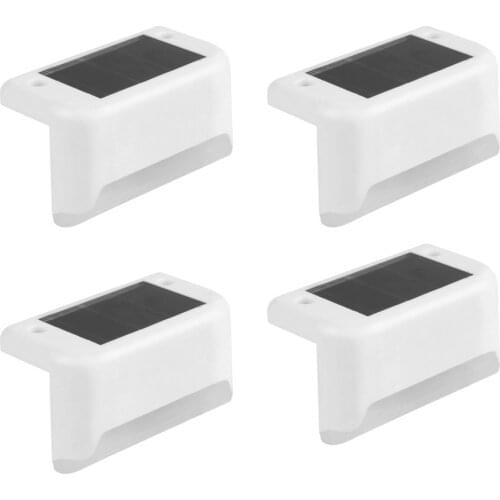 4pcs LED Solar Stair Lamp IP65 Waterproof Outdoor Garden Pathway Yard Patio Stairs Steps Deck Fence Lamps Solar Night Light