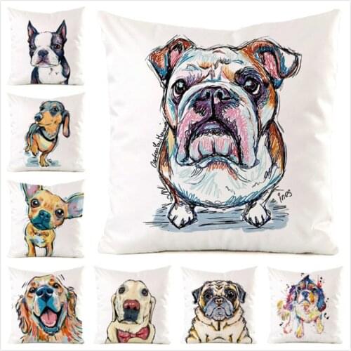 45cm*45cm **Cartoon Animal** Inimitated Silk Fabric Throw Pillow Covers Couch Cushion Cover Home Decorative Pillows Pillow Case