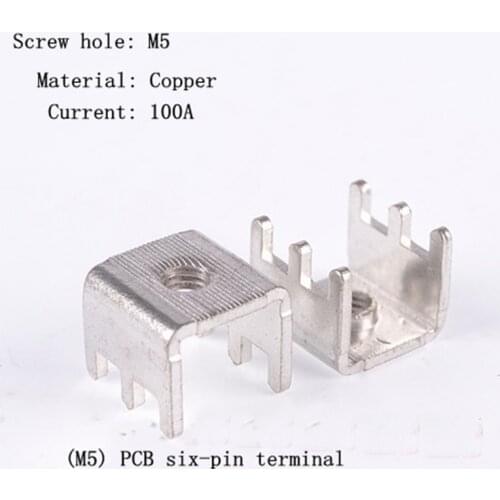 5pcs connection terminal welding (M5) six pin tapping hardware PCB -10