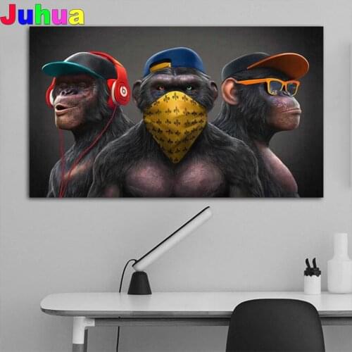 Cute 3 Monkeys 5d diamond painting DIY handmade diy puzzle Full orangutan diamond embroidery mosaic Cross Stitch decor artwork