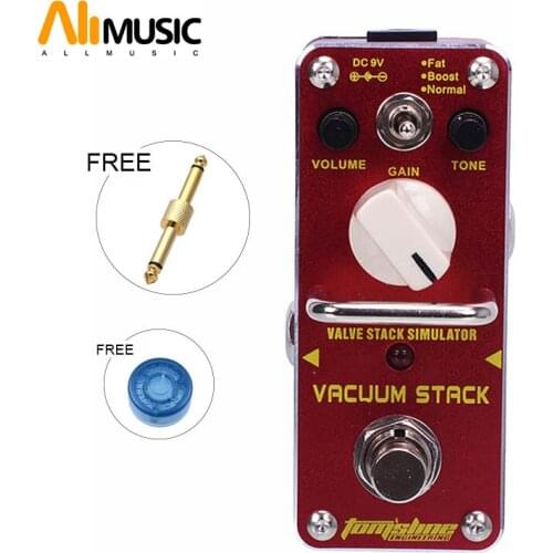 AROMA AVS-3 VACUUM STACK Valve Stack Simulator Distortion Effect Guitar Pedal True Bypass with Free Gold Connector