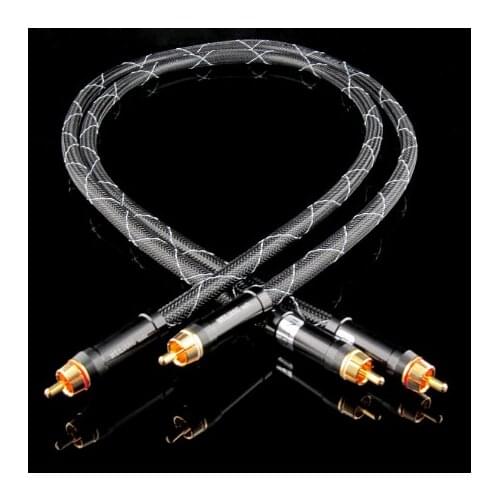 2PCS British ATLAS OCC single crystal pure copper audio cable signal line gold-plated RCA lotus plug