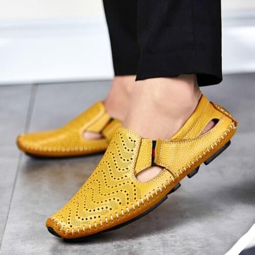 BURUIJING Men's Leather Sandals