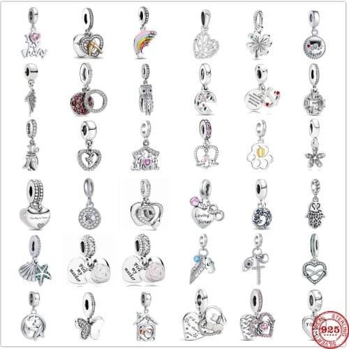 New 925 Sterling Silver Accessories Pendant Dangle Charm DIY fine beads Fit Original Pandora Charms Silver 925 Bracelet Jewelry
