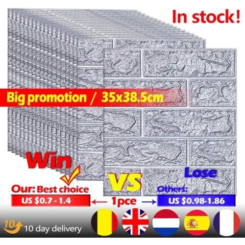 Home Decoration 3D Self Adhesive Wall Panel Stickers PVC Foam Wallpaper for Living Room Bedroom Childrens Room Brick Sticker
