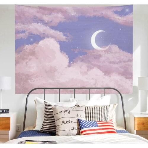 Ins watercolor oil painting pattern background cloth tapestry bedside fabric decoration wall cloth room bedroom tapestry