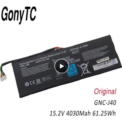 GONYTC 15.2V 4030mAh 61.25Wh new Original GNC-J40 961TA013F Laptop Battery For GIGABYTE P34W P34K P34F P34G V2 V3 V4 V5 V7