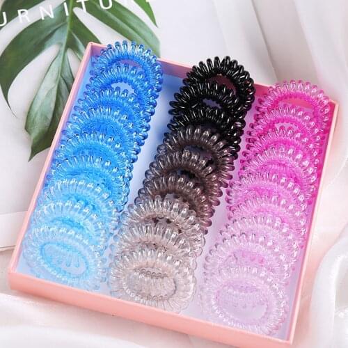 Colorful Womens Hair Scrunchies Telephone Wire Line Hair Rubber Bands Elastic Hairbands Rope for Girls Hair Accessories Rings