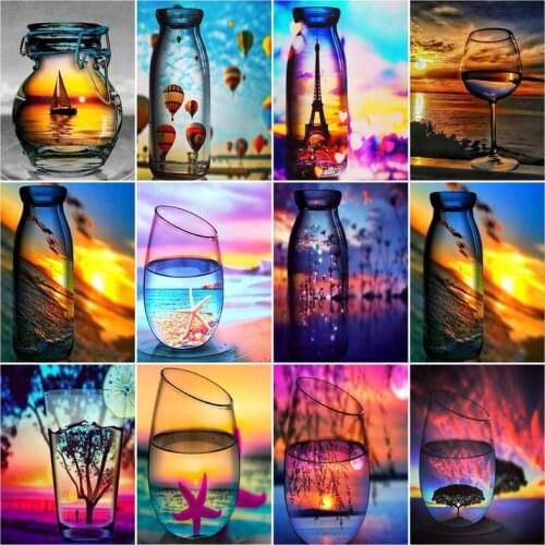 SDOYUNO Full Square/Round 5D Diamond Painting Scenery DIY Diamond Embroidery Icon Seascape Mosaic Home Decor Wall Art