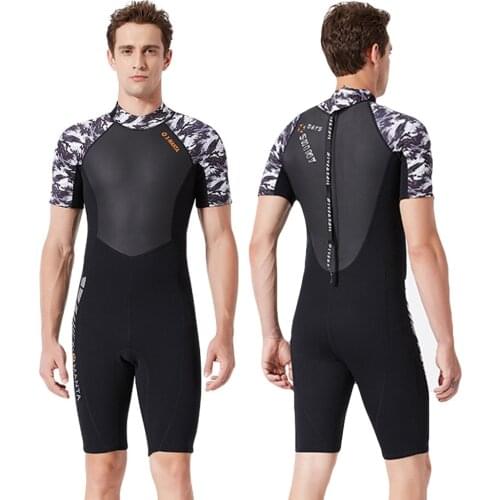 1.5MM Men Neoprene Wetsuit Scuba Diving Windsurf Hunting Surf Swimwear Underwater Fishing Swimming Short Sleeve Clothes Kitesurf