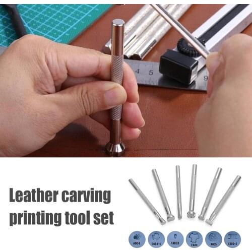 Stainless Steel Putch Stamp Set 6 PCS Leather Craft Stamps Stamping Tool for Jewelry Clay Wood XR-Hot