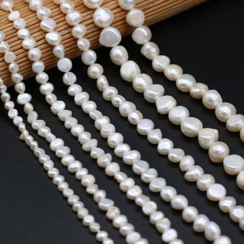 Natural White AA Freshwater Pearl Beads Glossy Punch Pearl Beads for Jewelry Making DIY Necklace Accessories 5-10mm Wholesale