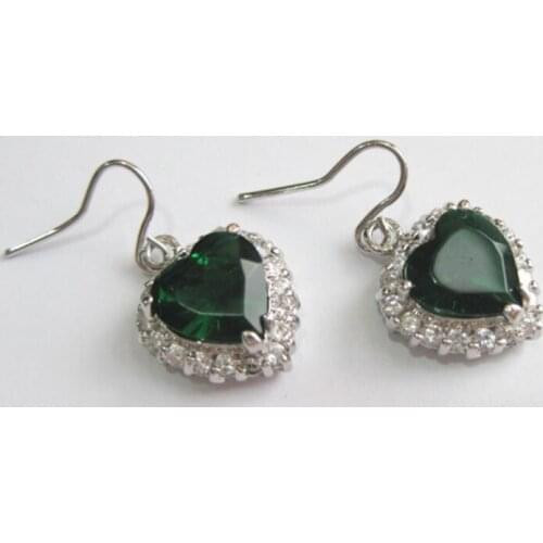 Latest Round Crystal With Heart-shape Earring ER00084 10mm natural Luxury Ms. girl Wedding Jewelry