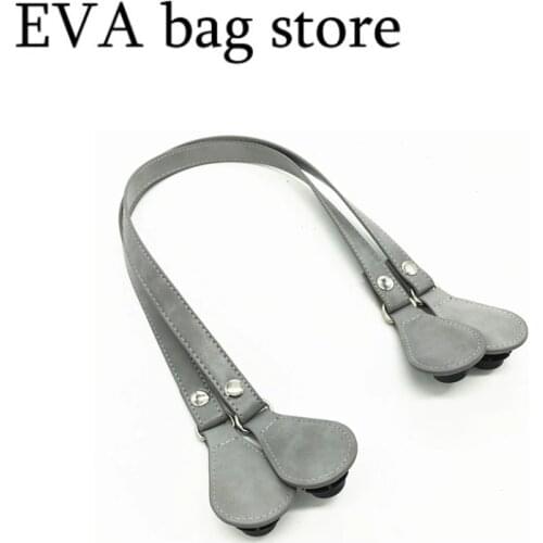 1 pair new grey Pu leather 68 cm bag handles for obag 2020