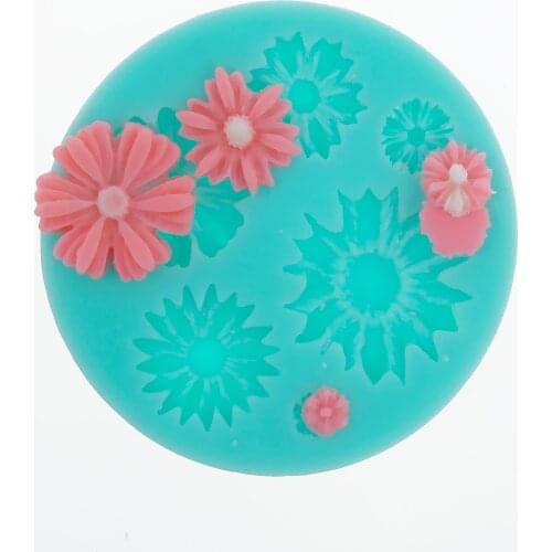 Daisy Flowers Silicone Mold Floral Cake Decorate Fondant Polymer Clay Daisies Mold