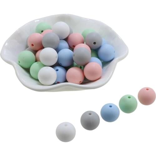 10mm/12mm/15MM/20MM Round Silicone Beads 100pcs/lotCandy Silicone Beads girls Baby colors Teething Bead Safe Food Grade Teething