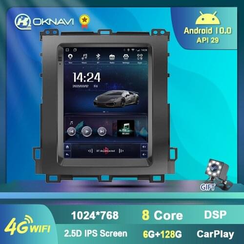 Tesla Style For Toyota Land Cruiser Prado 120 2002-2009 Multimedia Video Car 4G BT Radio Player GPS Navigation Android 10 No DVD