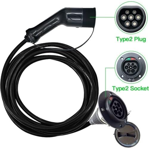 EV Charging Cable Double Plug Type 2 to Type 2/ IEC 62196-2 Socket with 5m Cable