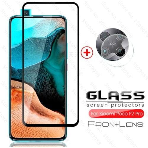 Poco f2 pro glass 2-in-1 camera protective glass for xiaomi pocophone pocof2 poco f 2 pro f2pro 6.63'' phone screen film cover