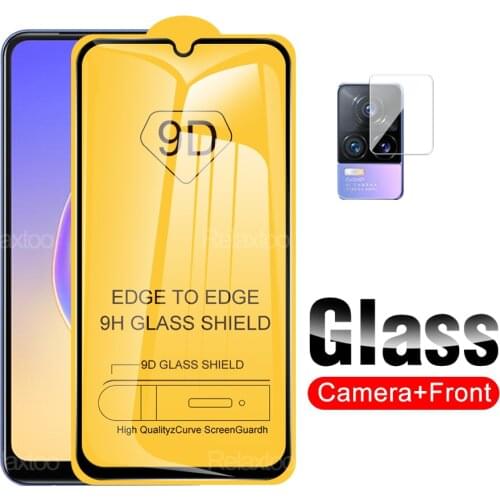 2 in 1 Camera Protector Glass For Vivo V21E 4G VivoV21 VivoV21e 21E V 21 E 9D Phone Protective Safety Screen Full Cover Film