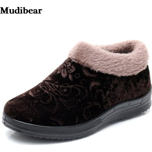 Mudibear Winter Platform Boots Women Shoes Thick bottom Warm Winter Casual Shoes Women Ankle Boots For Women Plus Size Footwears